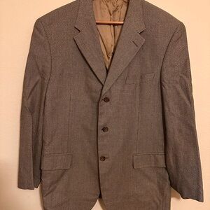 Zanella Men’s 46R Blazer Sport Coat Brown Micro Plaid